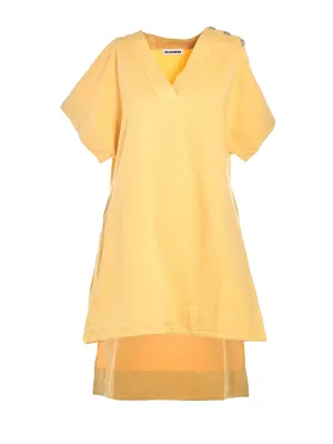 Jil Sander Button Embellished Longline T-Shirt