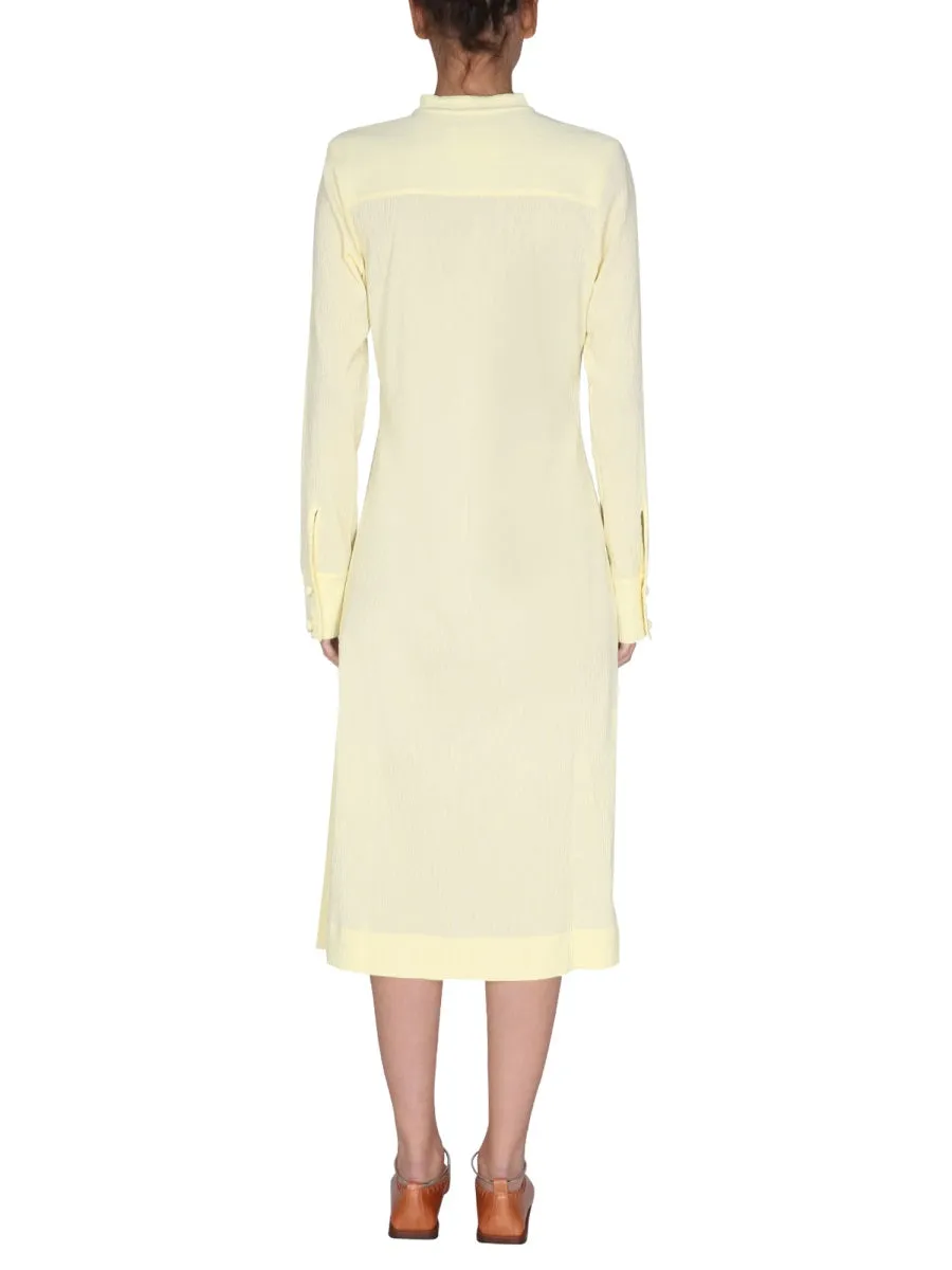 Jil Sander Buttoned Side-Slit Midi Dress