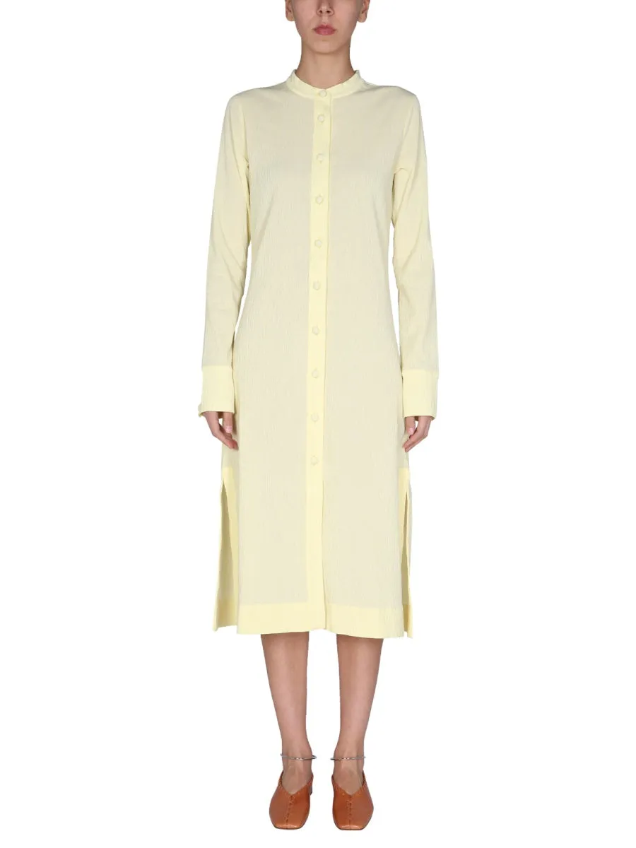 Jil Sander Buttoned Side-Slit Midi Dress