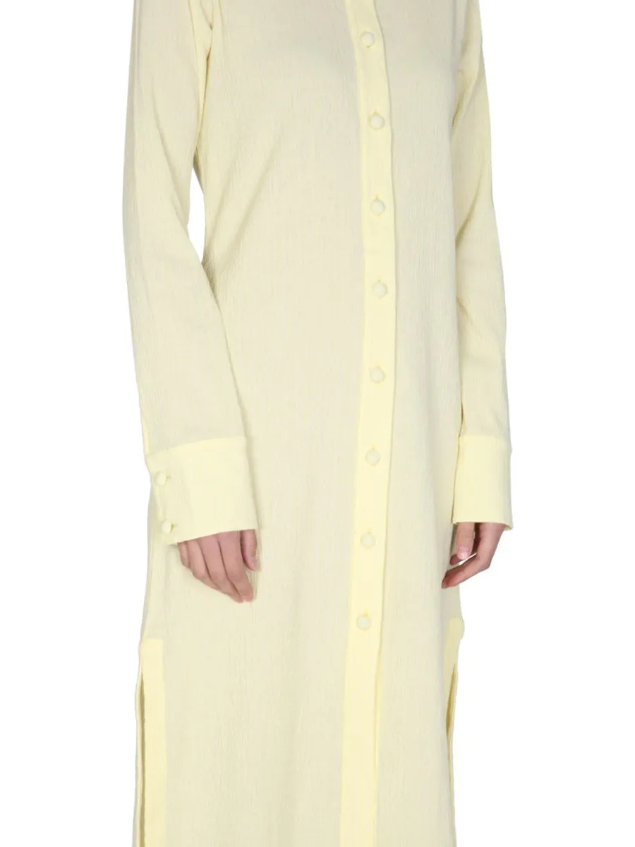 Jil Sander Buttoned Side-Slit Midi Dress