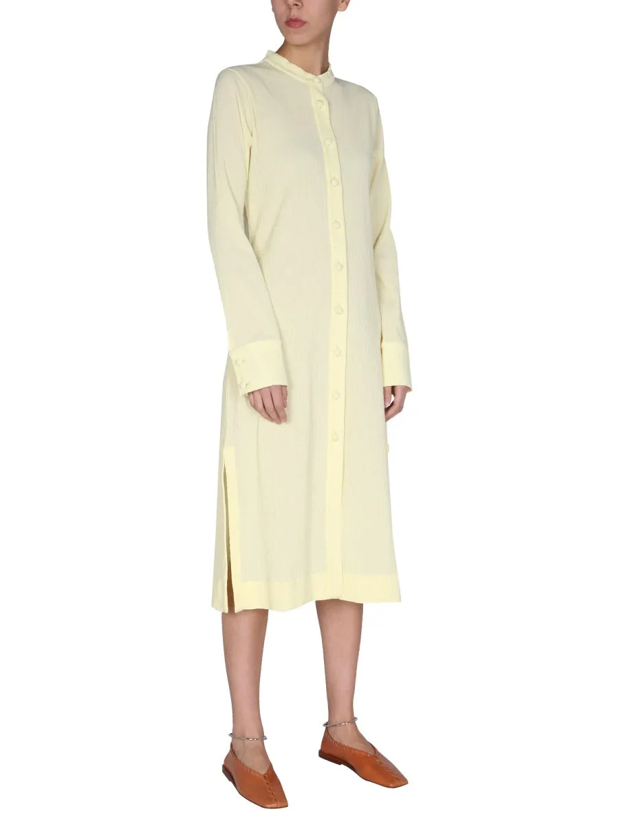 Jil Sander Buttoned Side-Slit Midi Dress