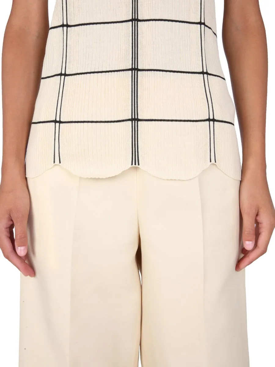 Jil Sander Scallop Hem Tank Top