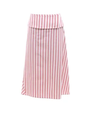 Jil Sander Striped High-Waisted Midi Skirt