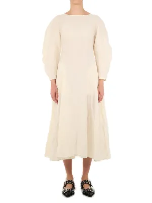 Jil Sander Washed Effect Round-Sleeved Dress