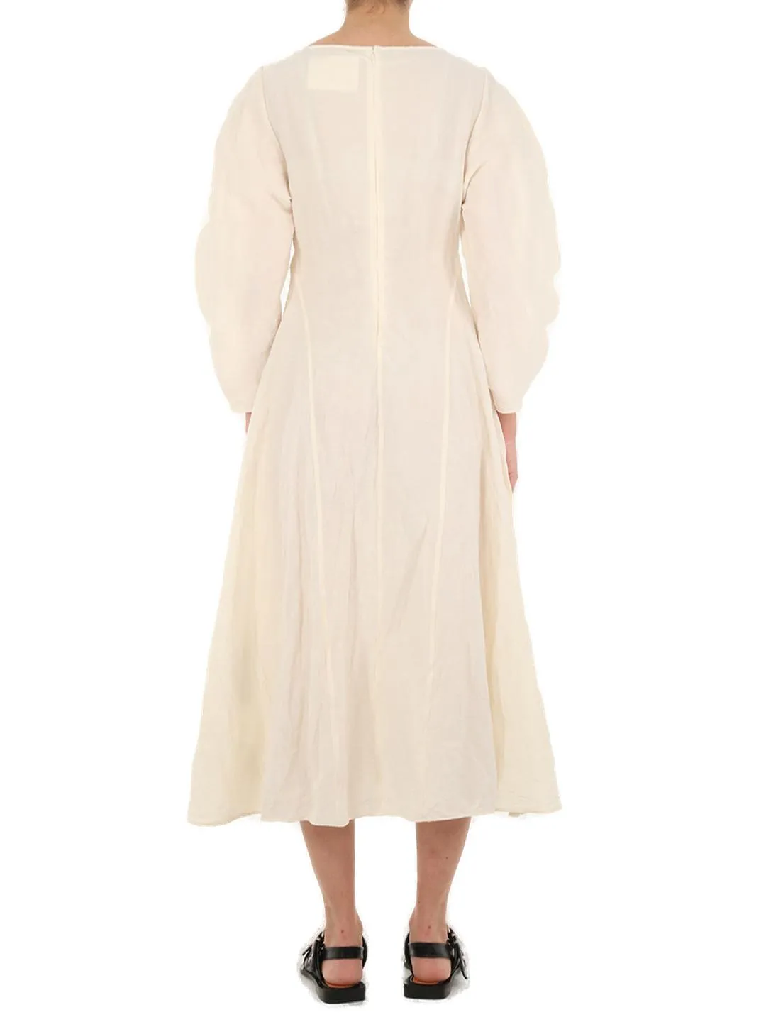 Jil Sander Washed Effect Round-Sleeved Dress
