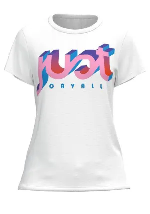 Just Cavalli 3D Logo Print Crewneck T-Shirt