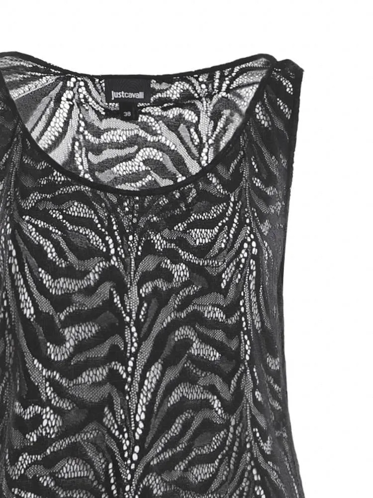Just Cavalli Allover Graphic Sleeveless Mini Dress