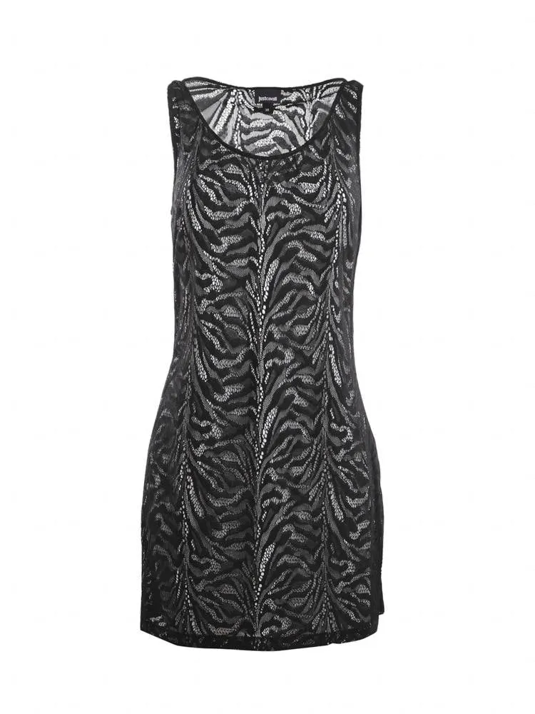 Just Cavalli Allover Graphic Sleeveless Mini Dress