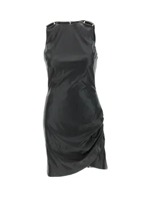 Just Cavalli Buckle Detailed Round Neck Mini Dress