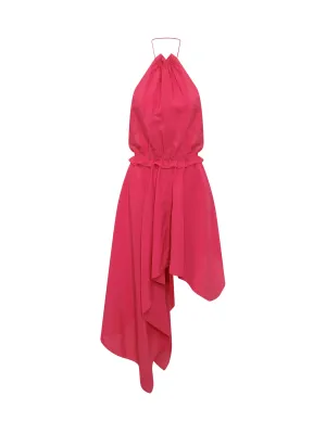JW Anderson Asymmetric Halterneck Low Back Midi Dress