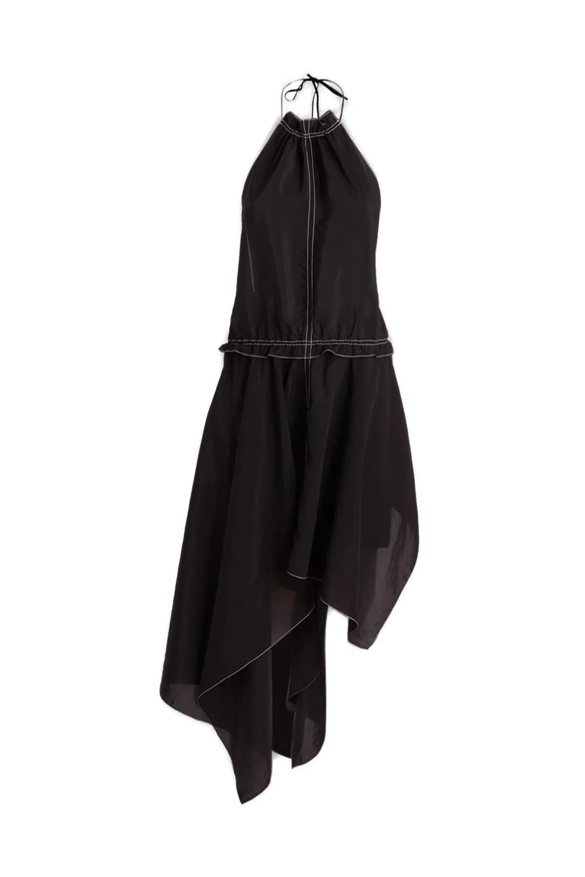 JW Anderson Asymmetric Halterneck Low Back Midi Dress