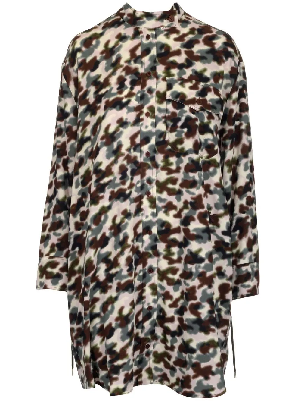 Kenzo Camouflage Pattern Long Sleeved Dress