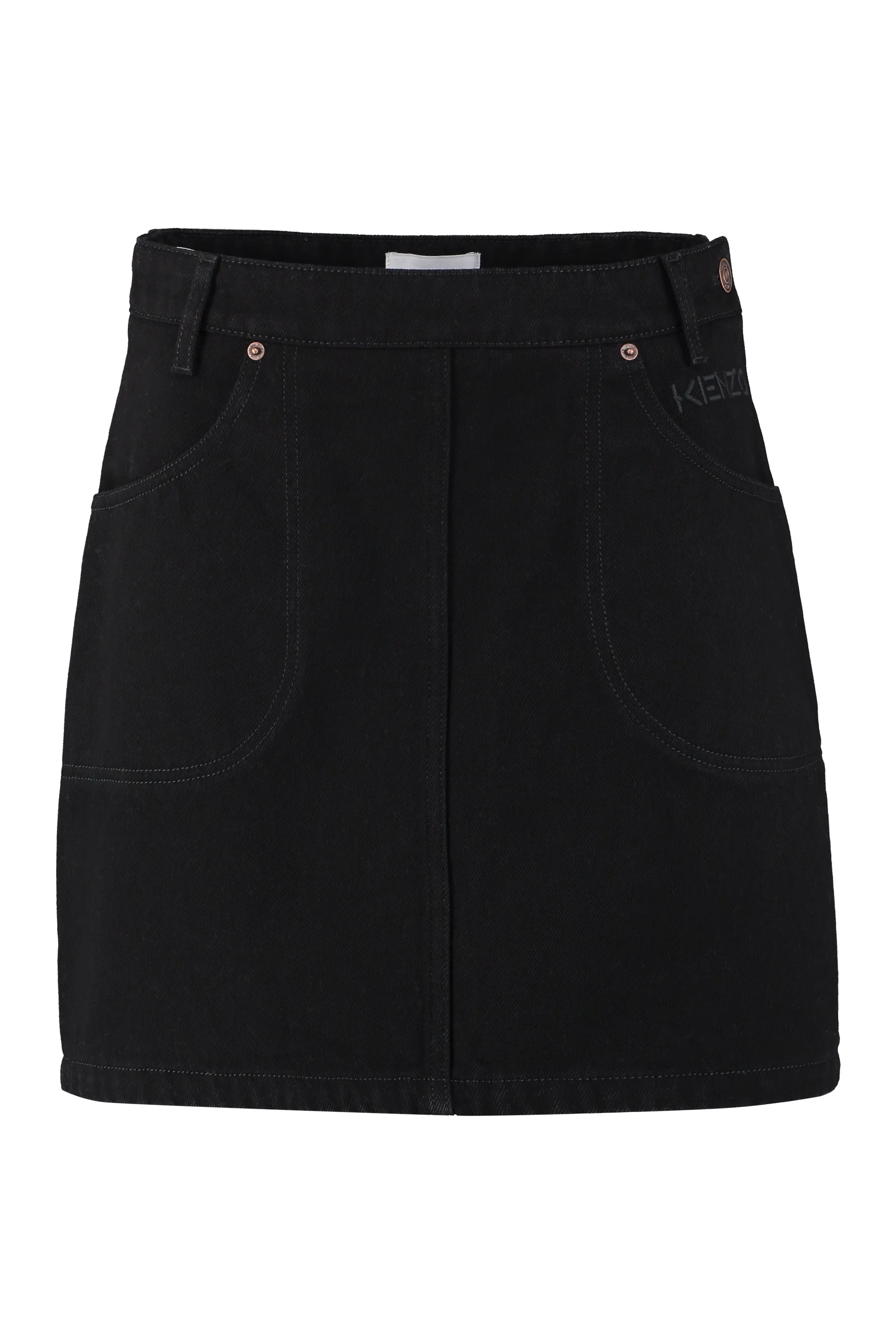 Kenzo Logo Patch Denim Mini Skirt