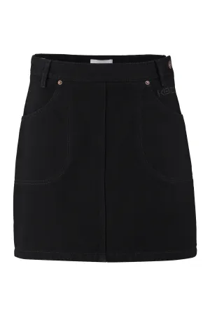Kenzo Logo Patch Denim Mini Skirt