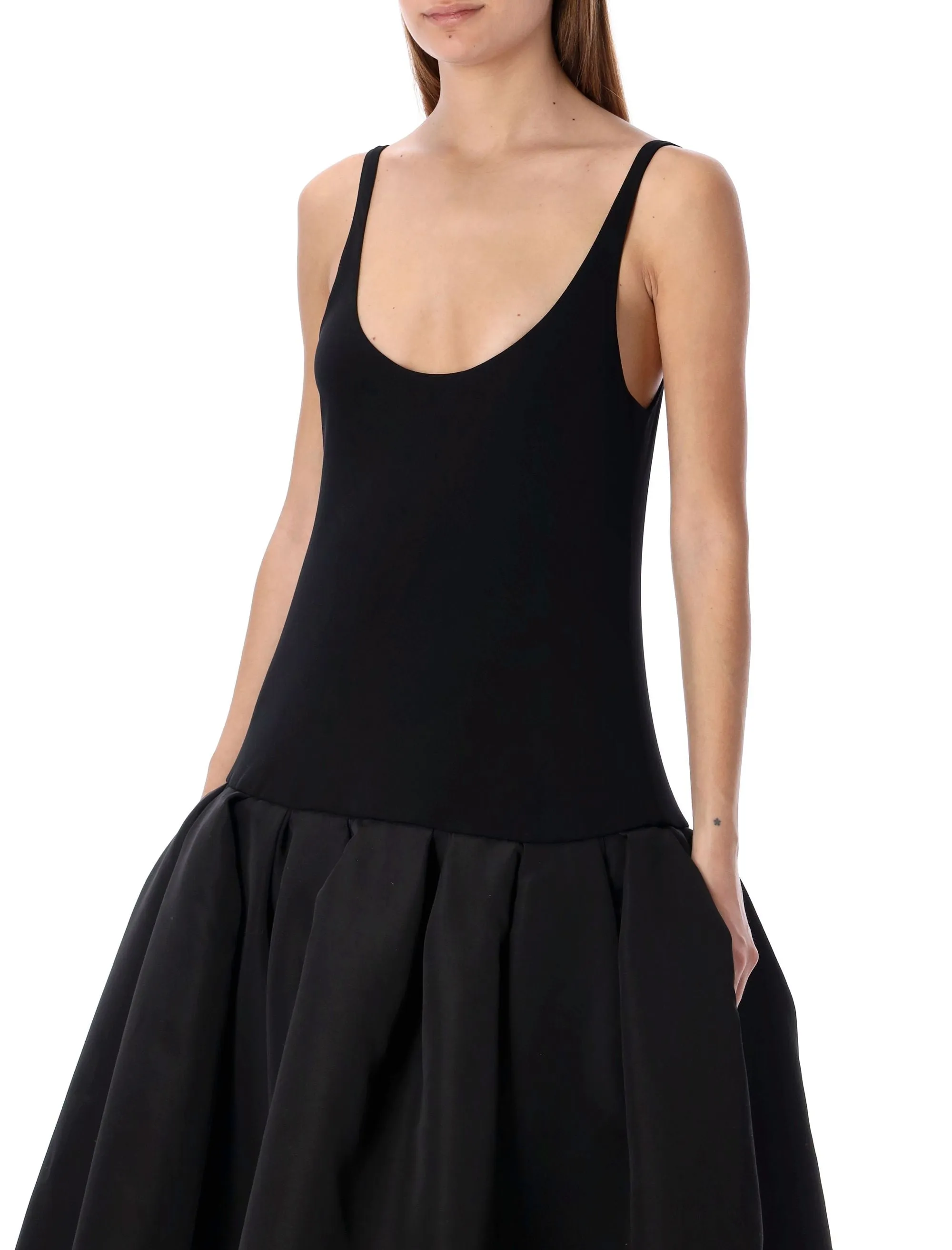 Khaite Lynette Drop Sleeveless Flared Dress