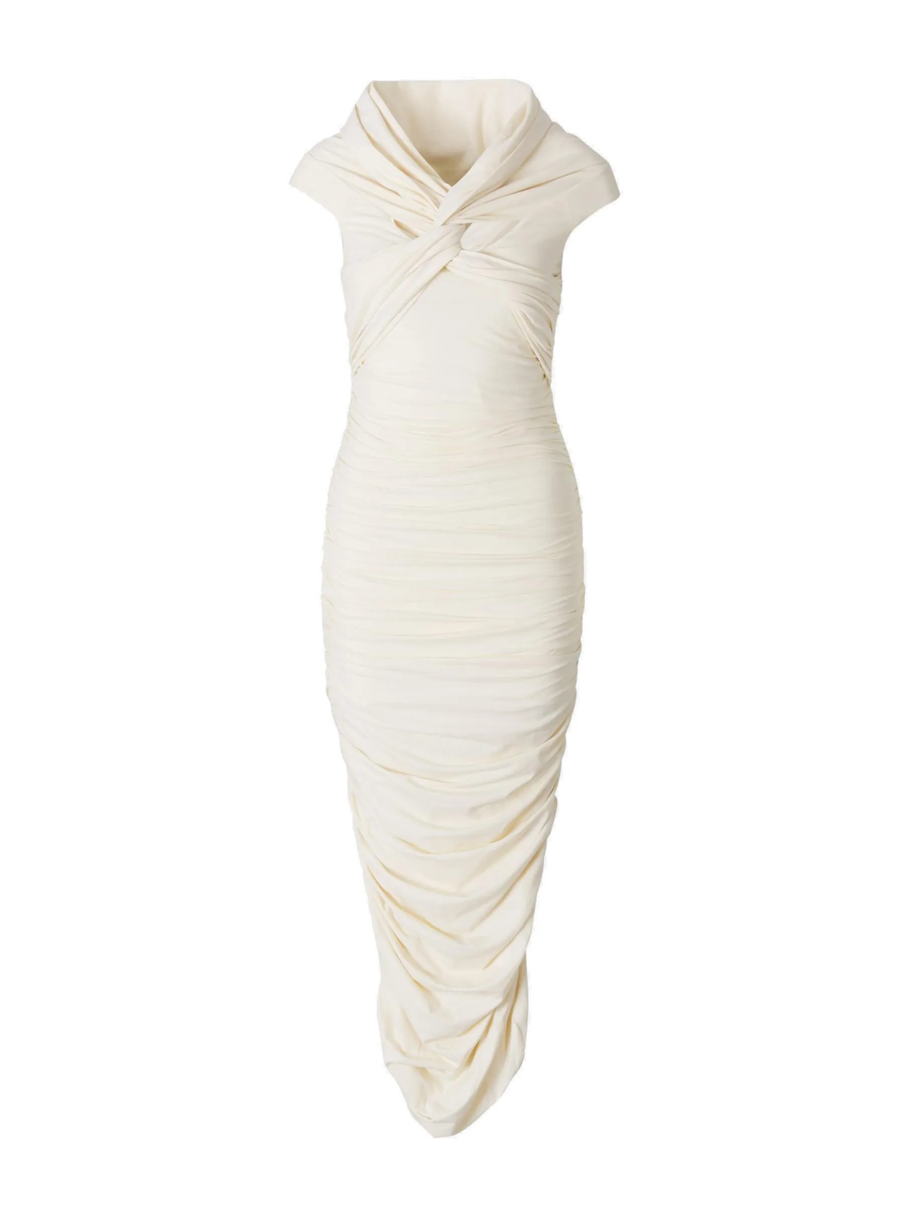 Khaite Off-Shoulder Ruched Dress