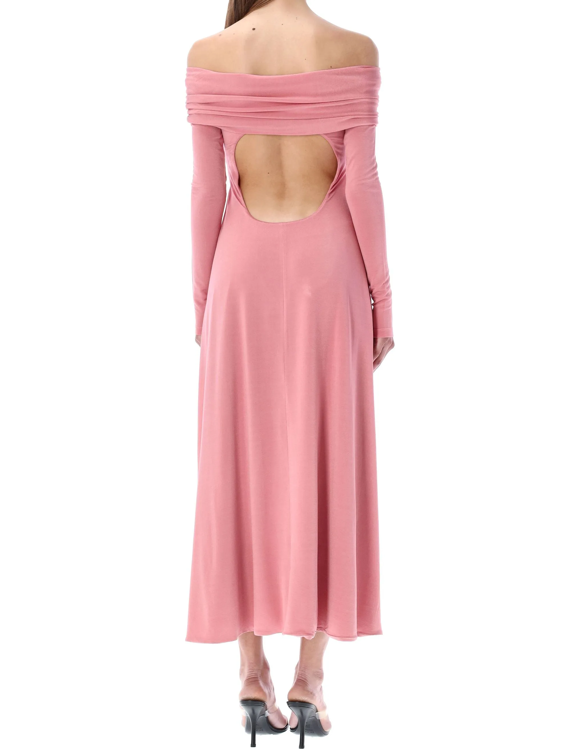 Khaite The Cerna Draped V-Neck Midi Dress