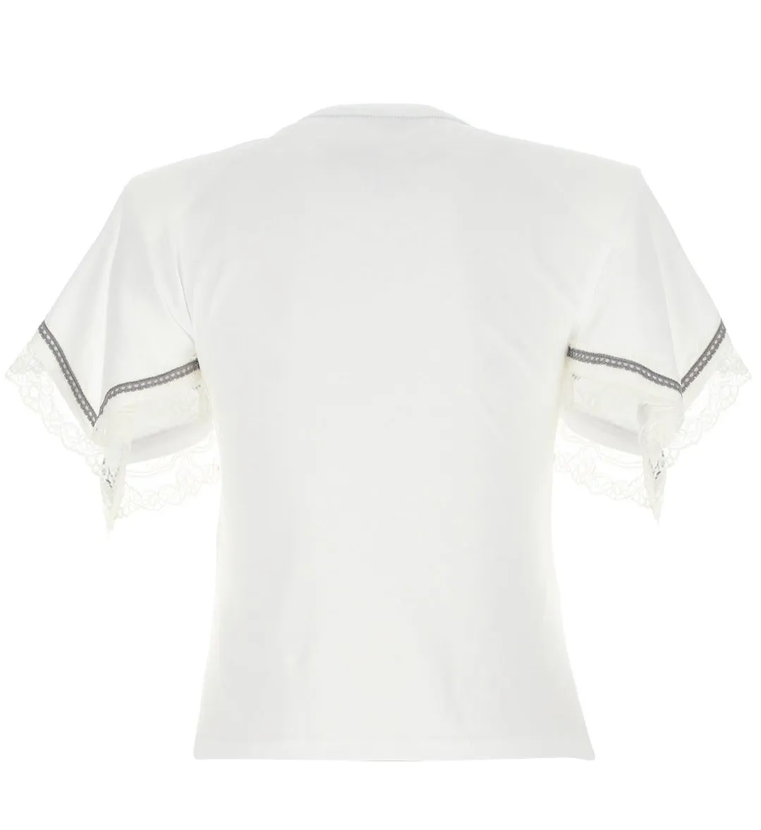 Koch Lace Embellished Round Neck T-Shirt