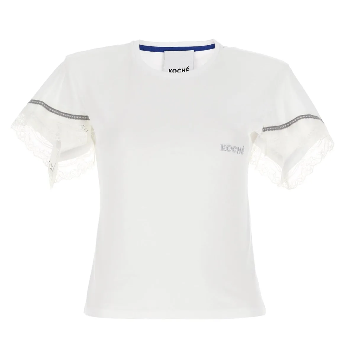 Koch Lace Embellished Round Neck T-Shirt