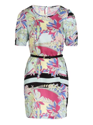 Liu Jo Allover Print Belted Mini Dress