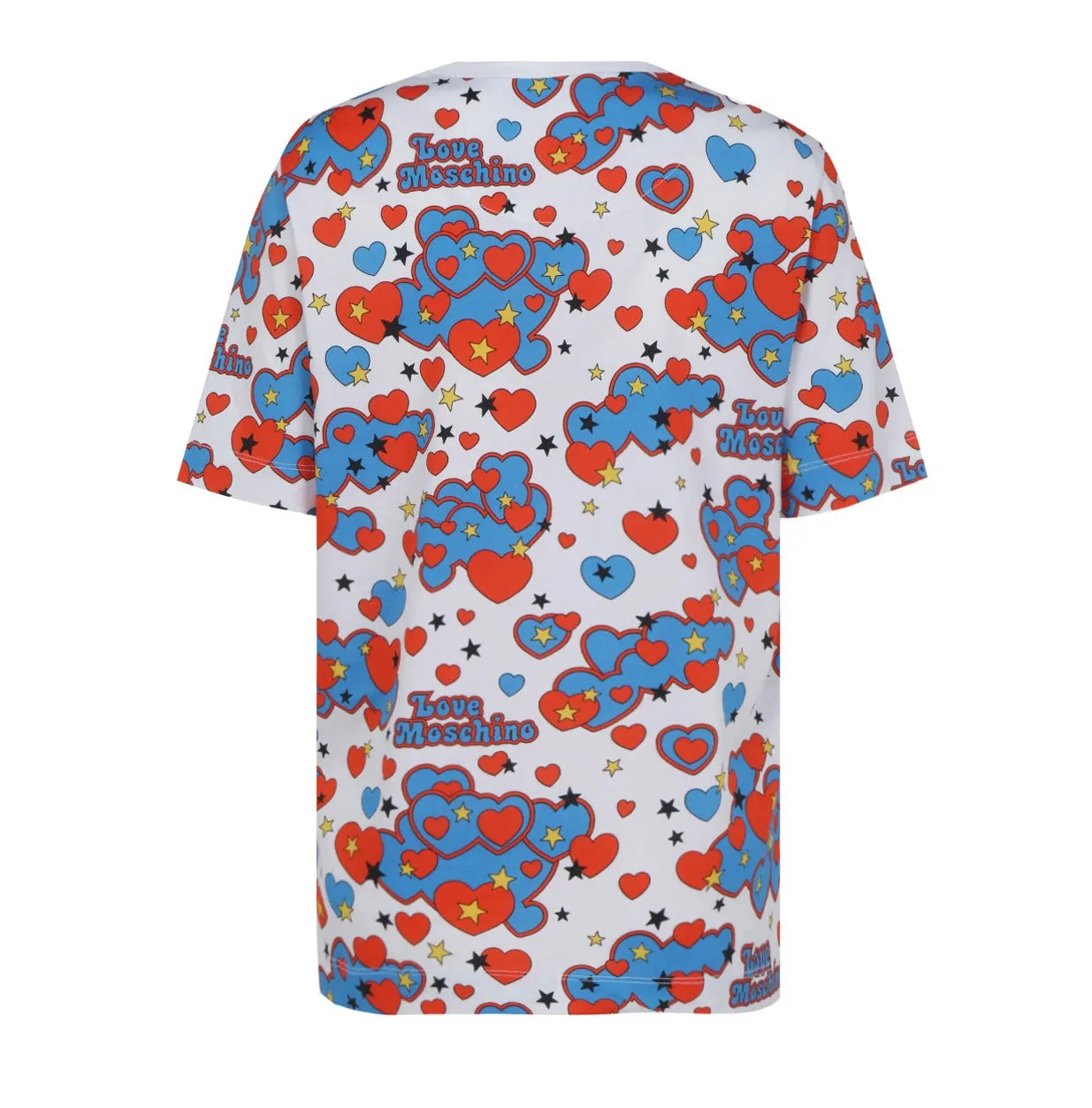 Love Moschino Allover Heart Printed Crewneck T-Shirt