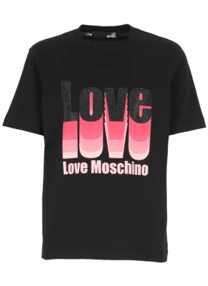 Love Moschino Logo Printed Crewneck T-Shirt