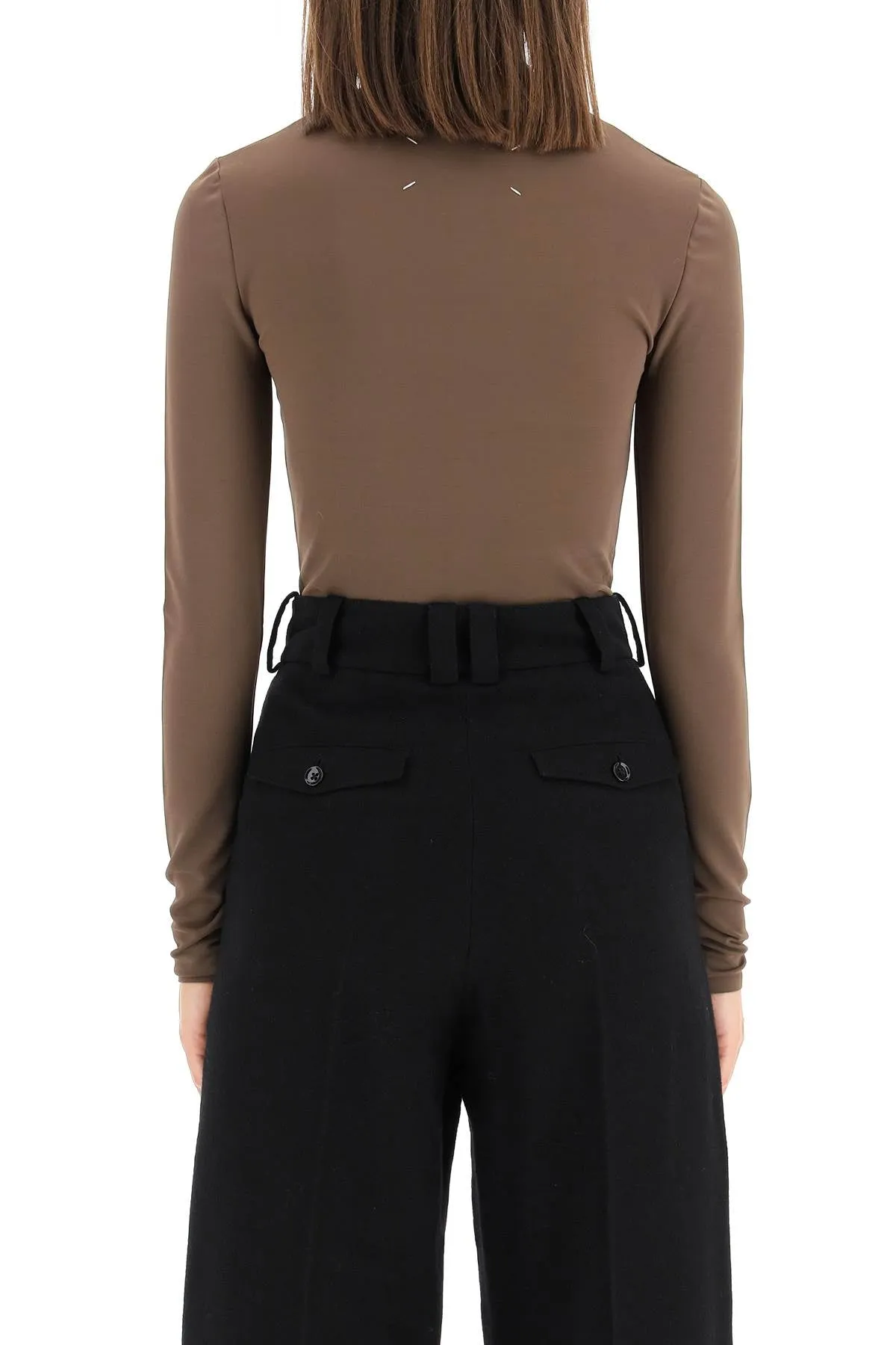 Maison Margiela Long-Sleeve Bodysuit Top