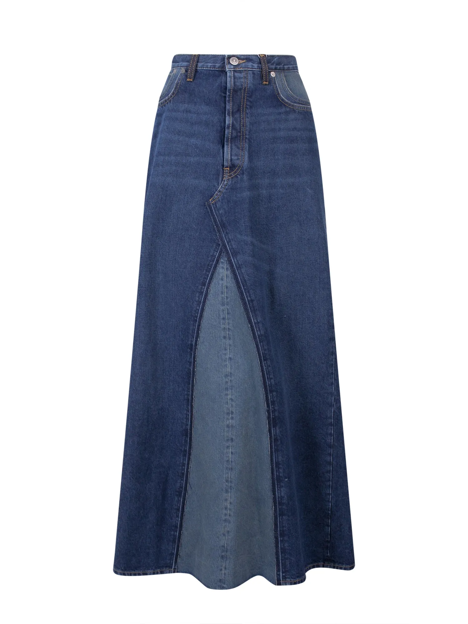 Maison Margiela Raw Hem Denim Maxi Skirt