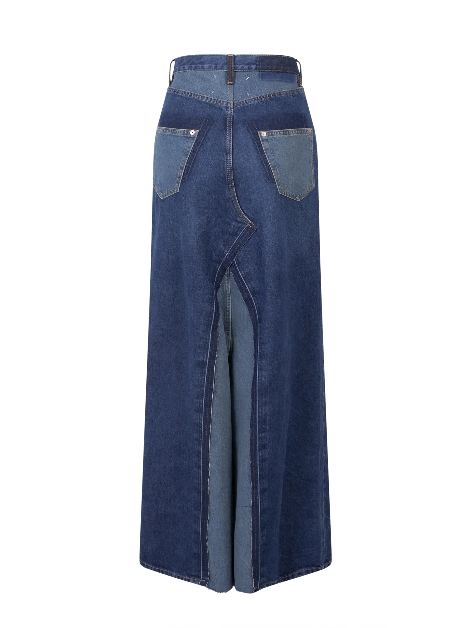 Maison Margiela Raw Hem Denim Maxi Skirt