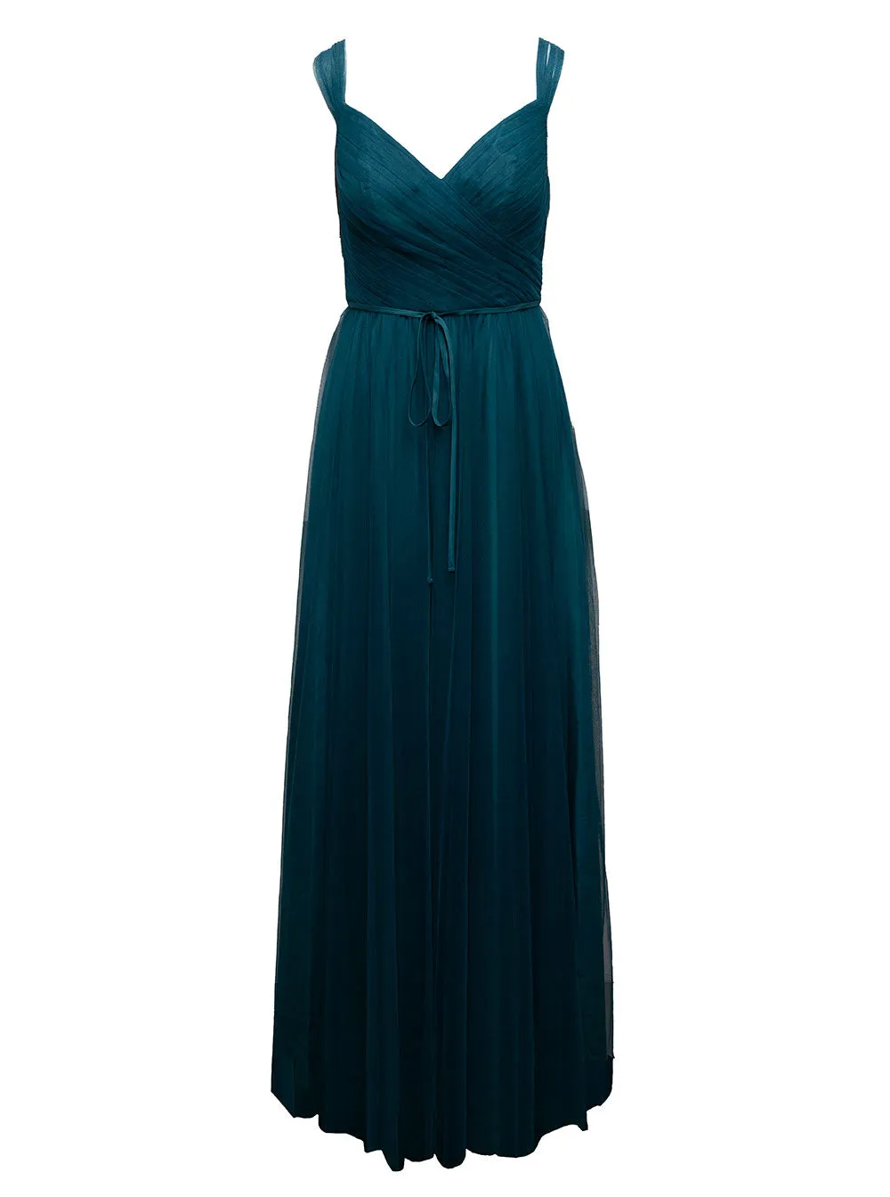 Marchesa Notte Sweetheart-Neck Belted Maxi Dress