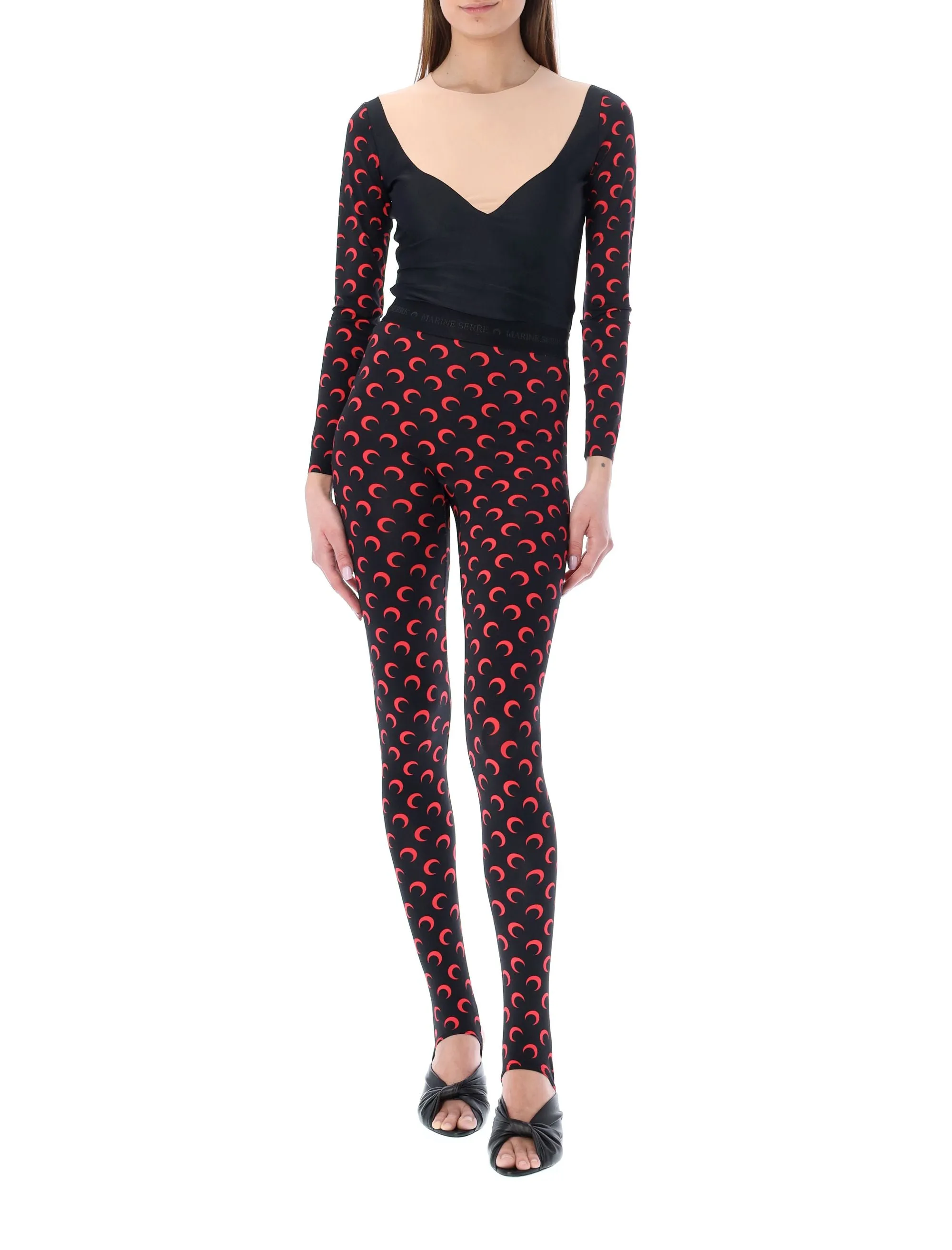 Marine Serre Panelled Crescent Moon Printed Top