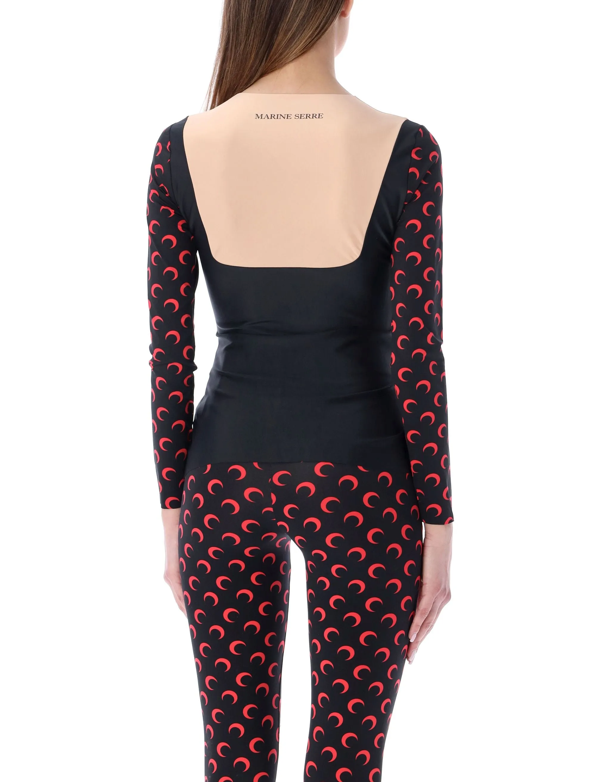 Marine Serre Panelled Crescent Moon Printed Top