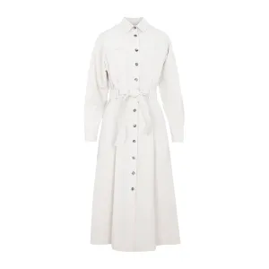 Max Mara Buttoned Long-Sleeved Belted Dress