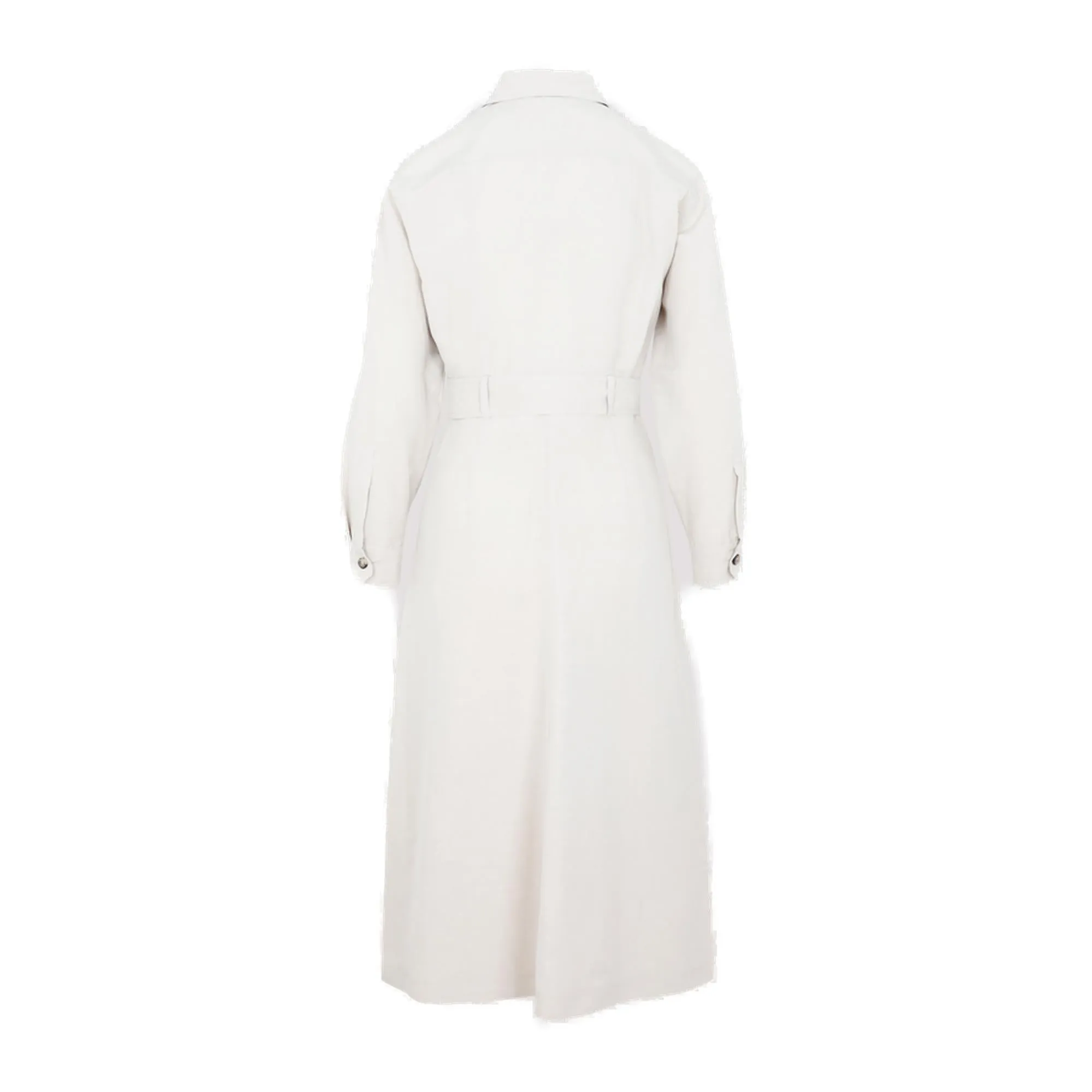 Max Mara Buttoned Long-Sleeved Belted Dress