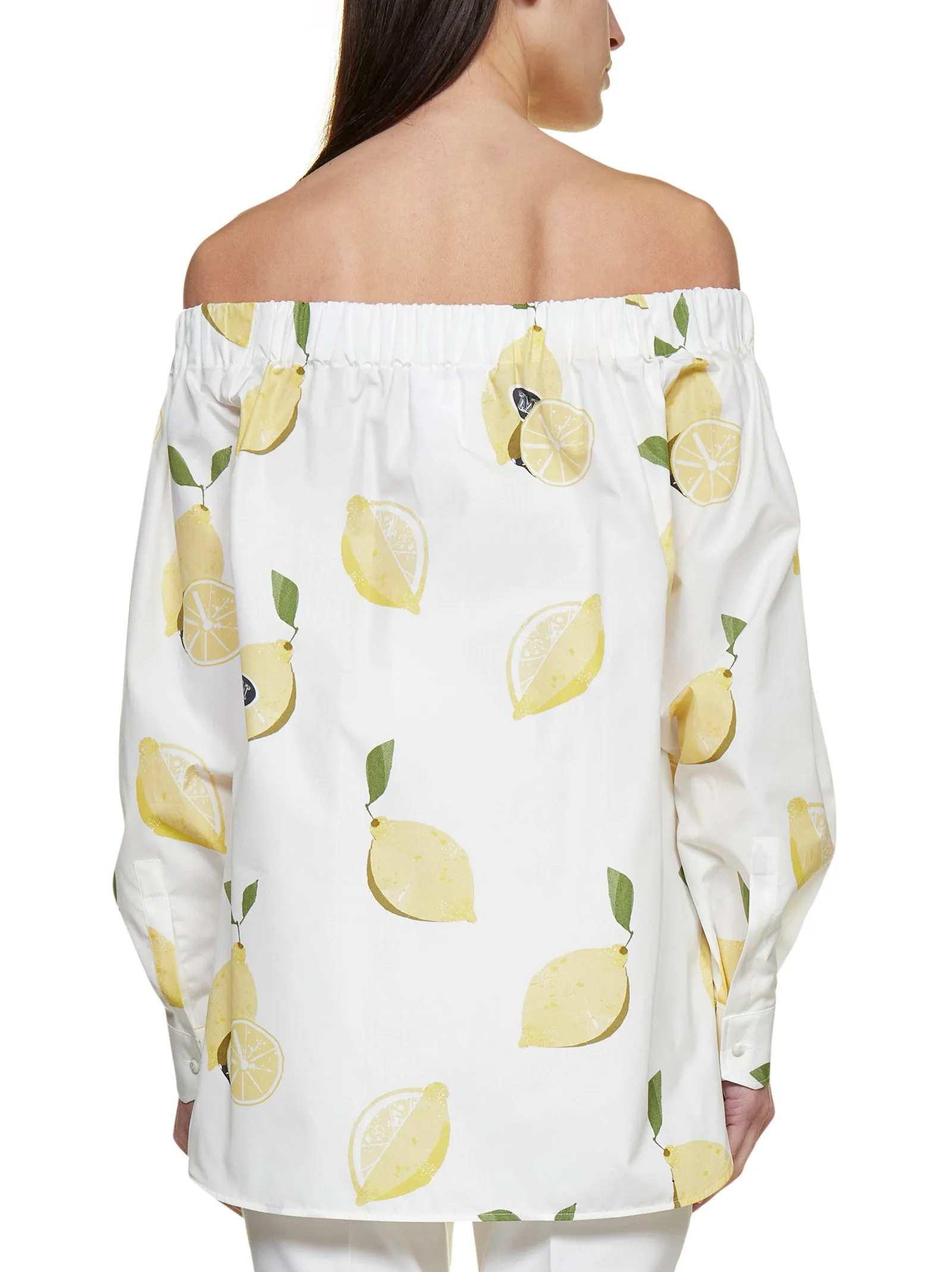 Max Mara Curacao Printed Off-Shoulder Top