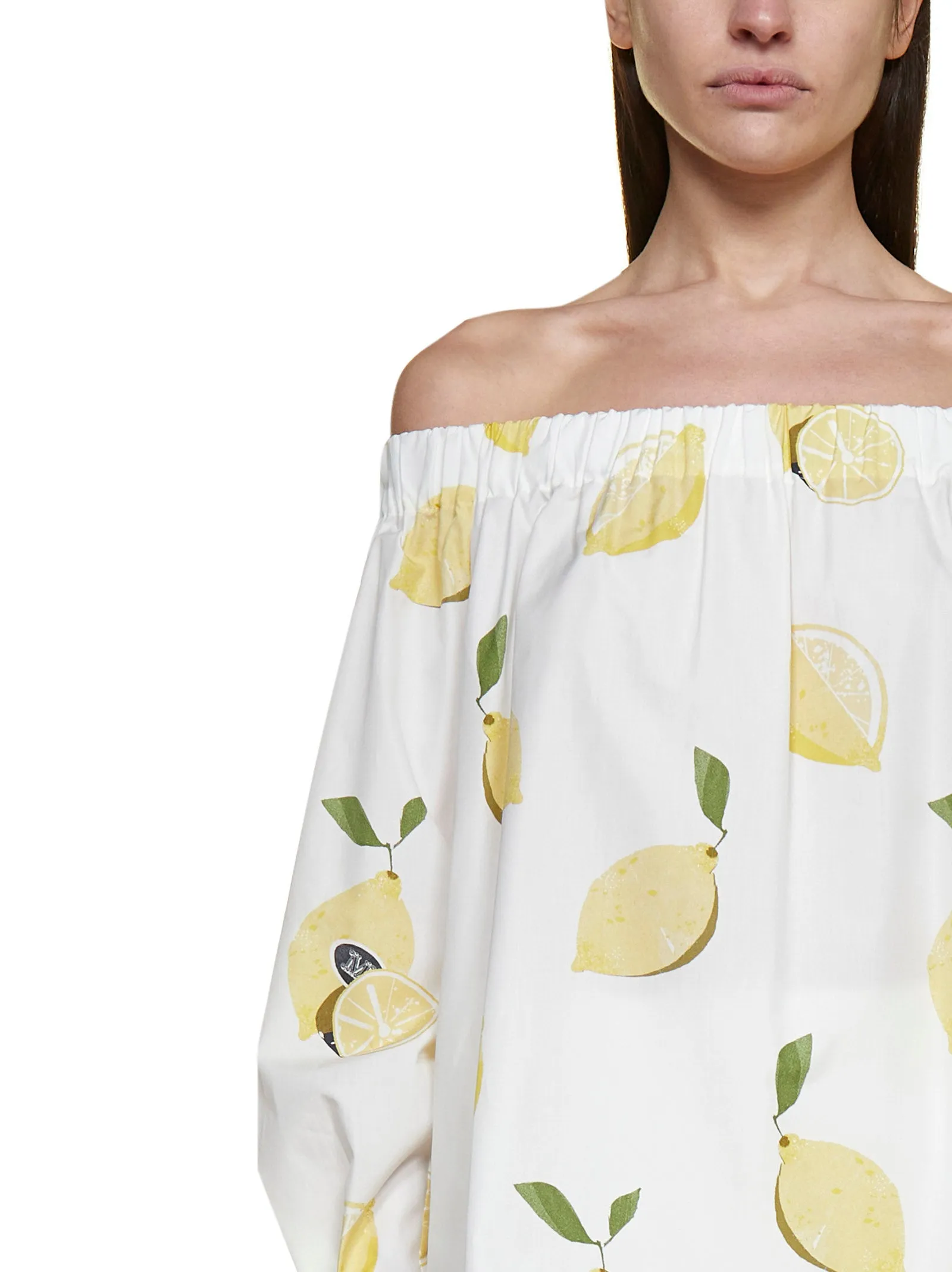 Max Mara Curacao Printed Off-Shoulder Top