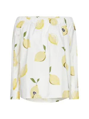 Max Mara Curacao Printed Off-Shoulder Top