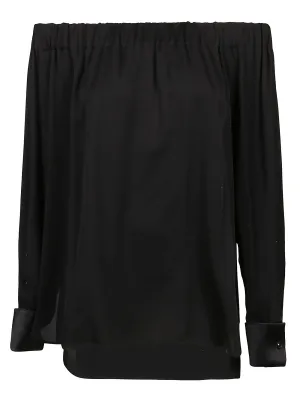 Max Mara Pianoforte Pattino Off-Shoulder Top