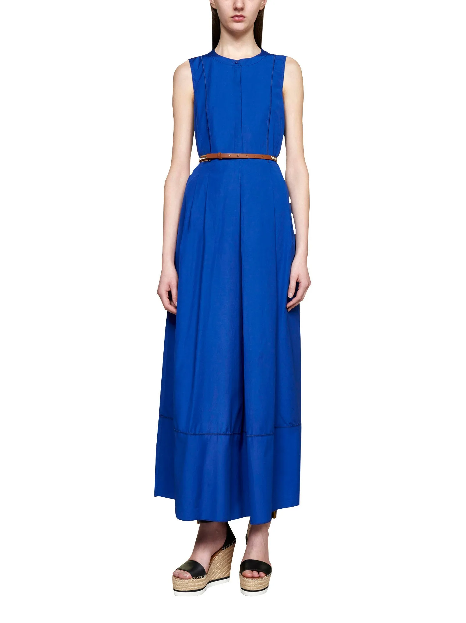 Max Mara Studio Belted Sleeveless Maxi Dress