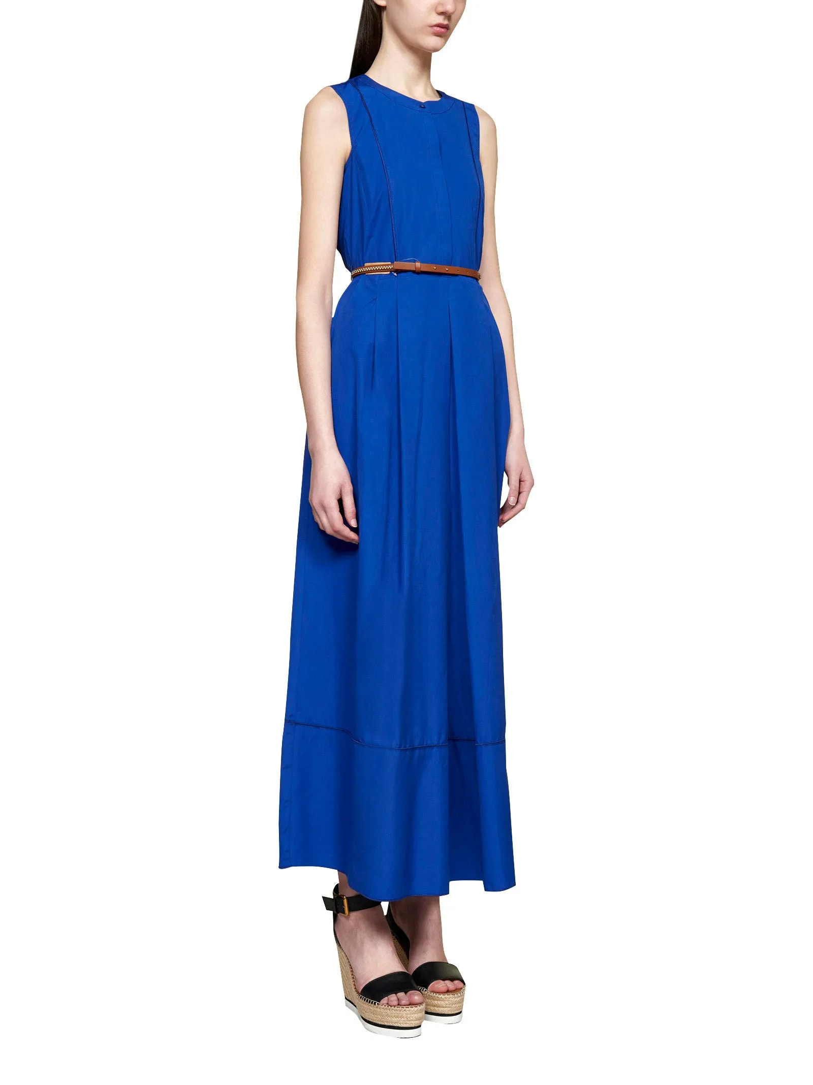 Max Mara Studio Belted Sleeveless Maxi Dress