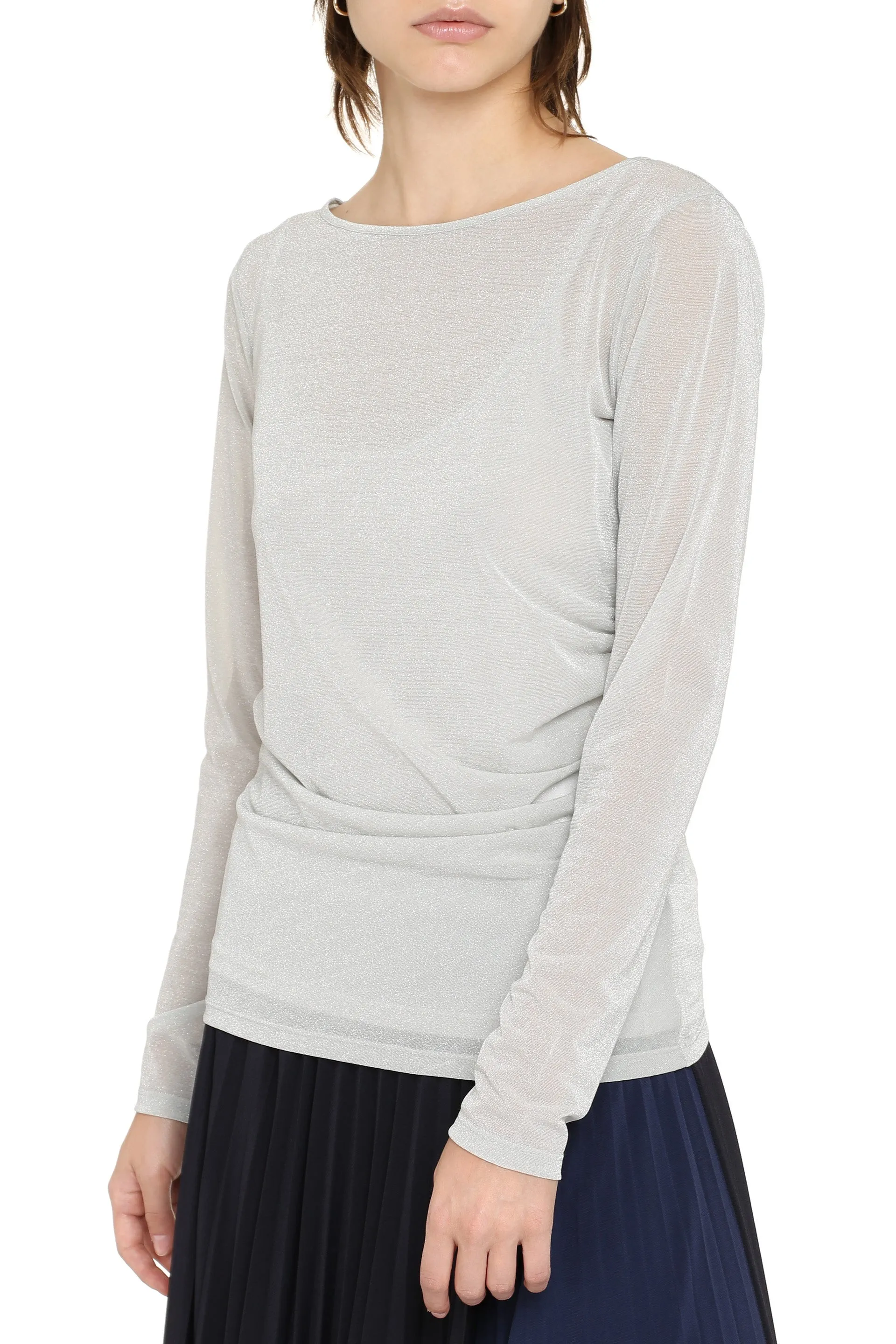 Max Mara Studio Gather Detailed Jersey Top