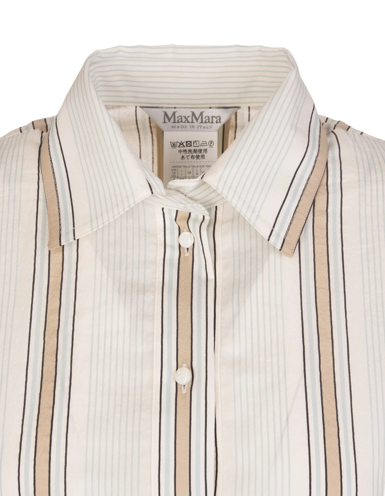 Max Mara Tie-Waist Striped Shirt Dress