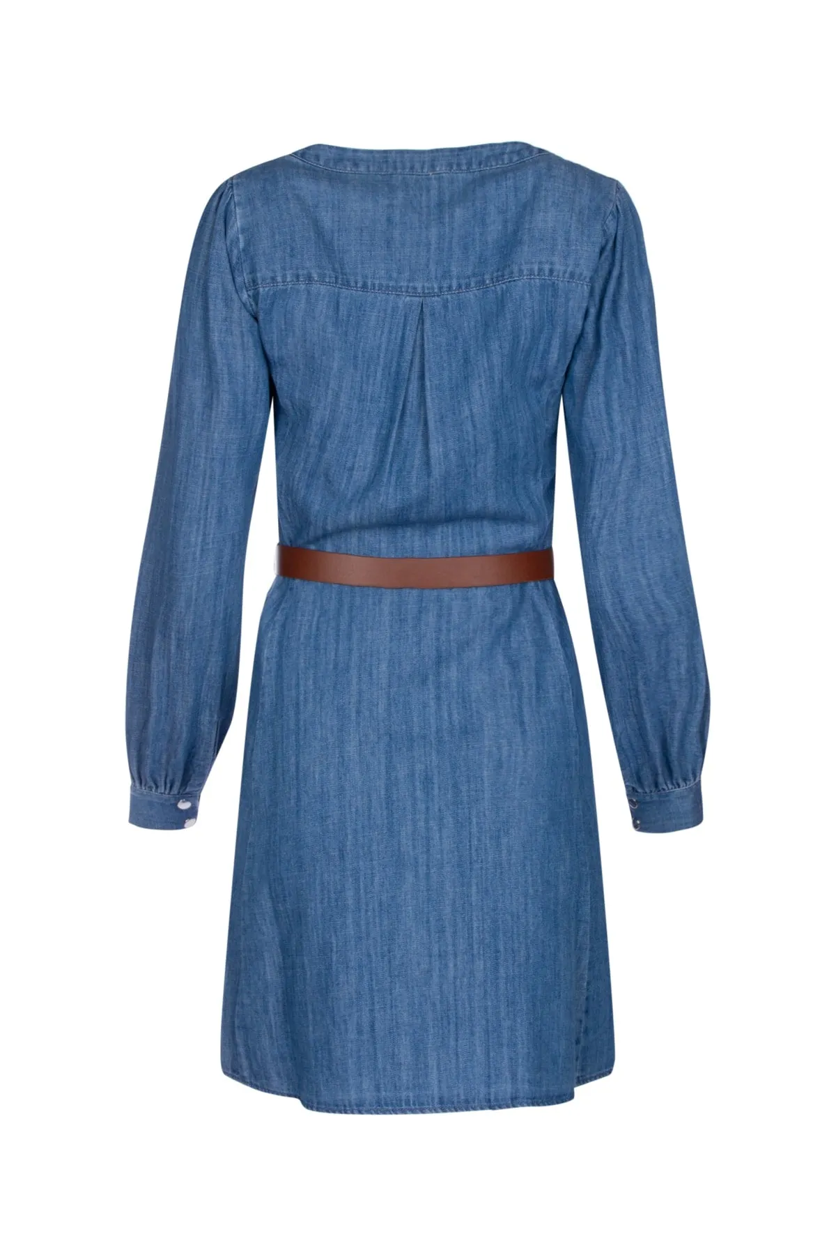 Michael Michael Kors Belted V-Neck Denim Shirt Dress
