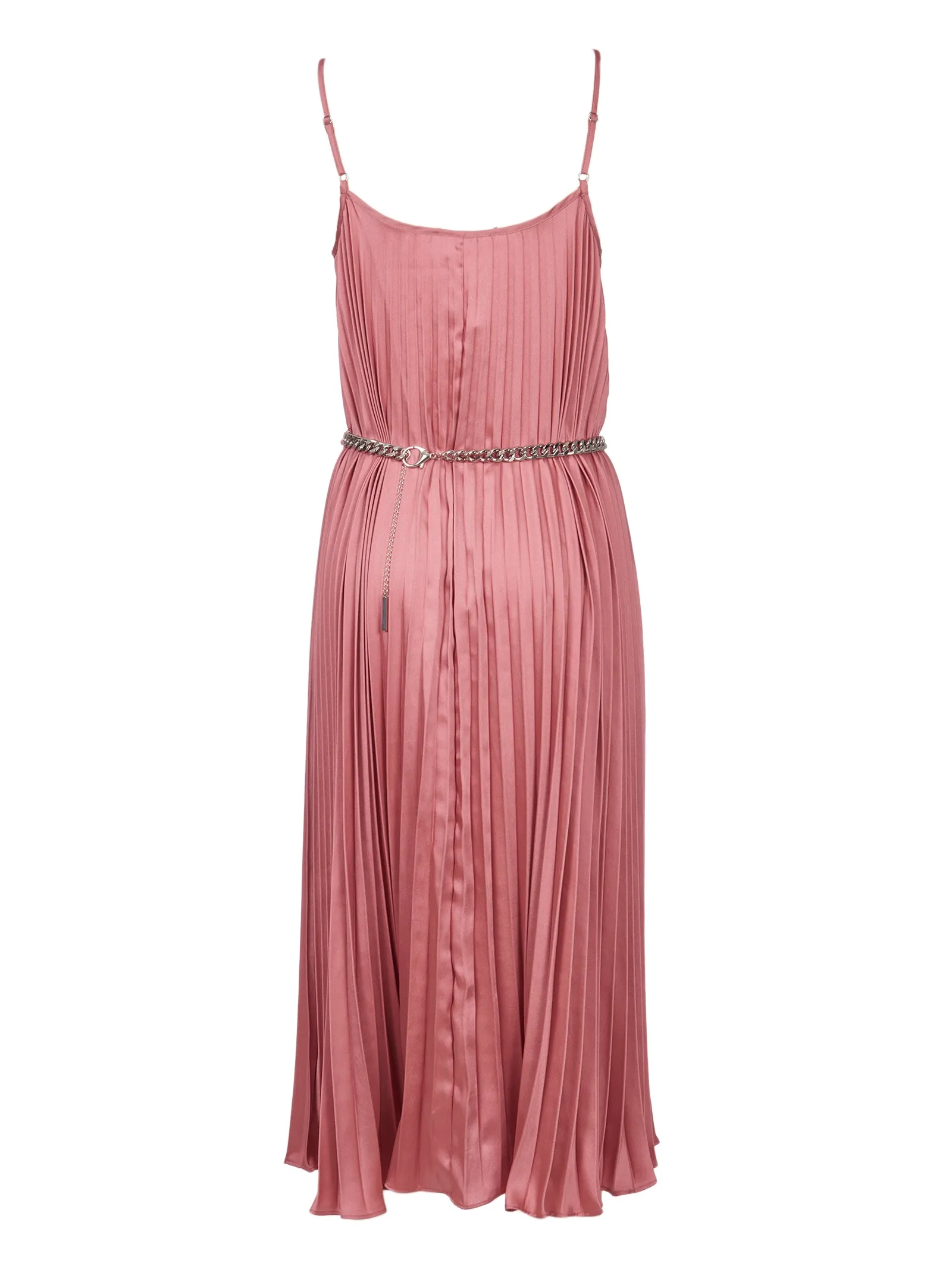 Michael Michael Kors Chain Belt Pleated Midi Dress