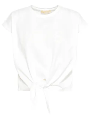 Michael Michael Kors Logo Print Knotted T-Shirt