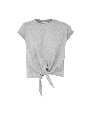 Michael Michael Kors Tie Front Crewneck Cropped Top