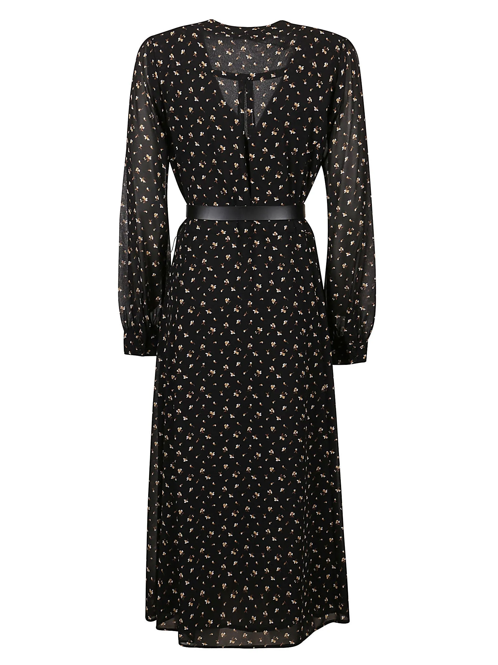Michael Michael Kors V-Neck Belted Midi Dress