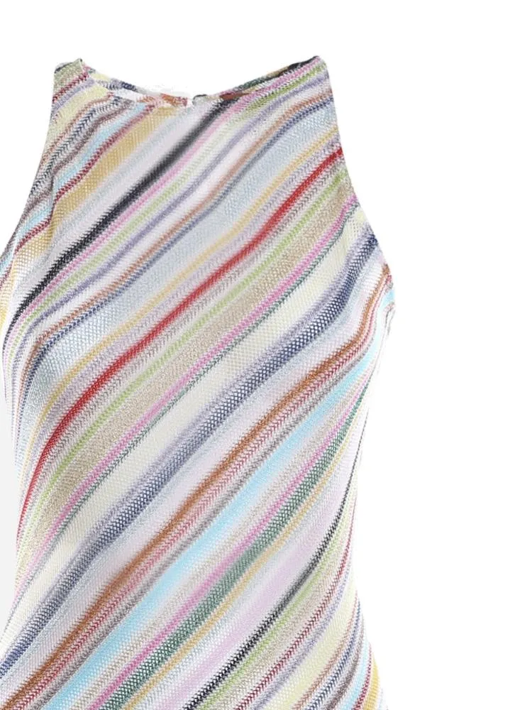 Missoni Diagonal-Stripe Sleeveless Mini Dress