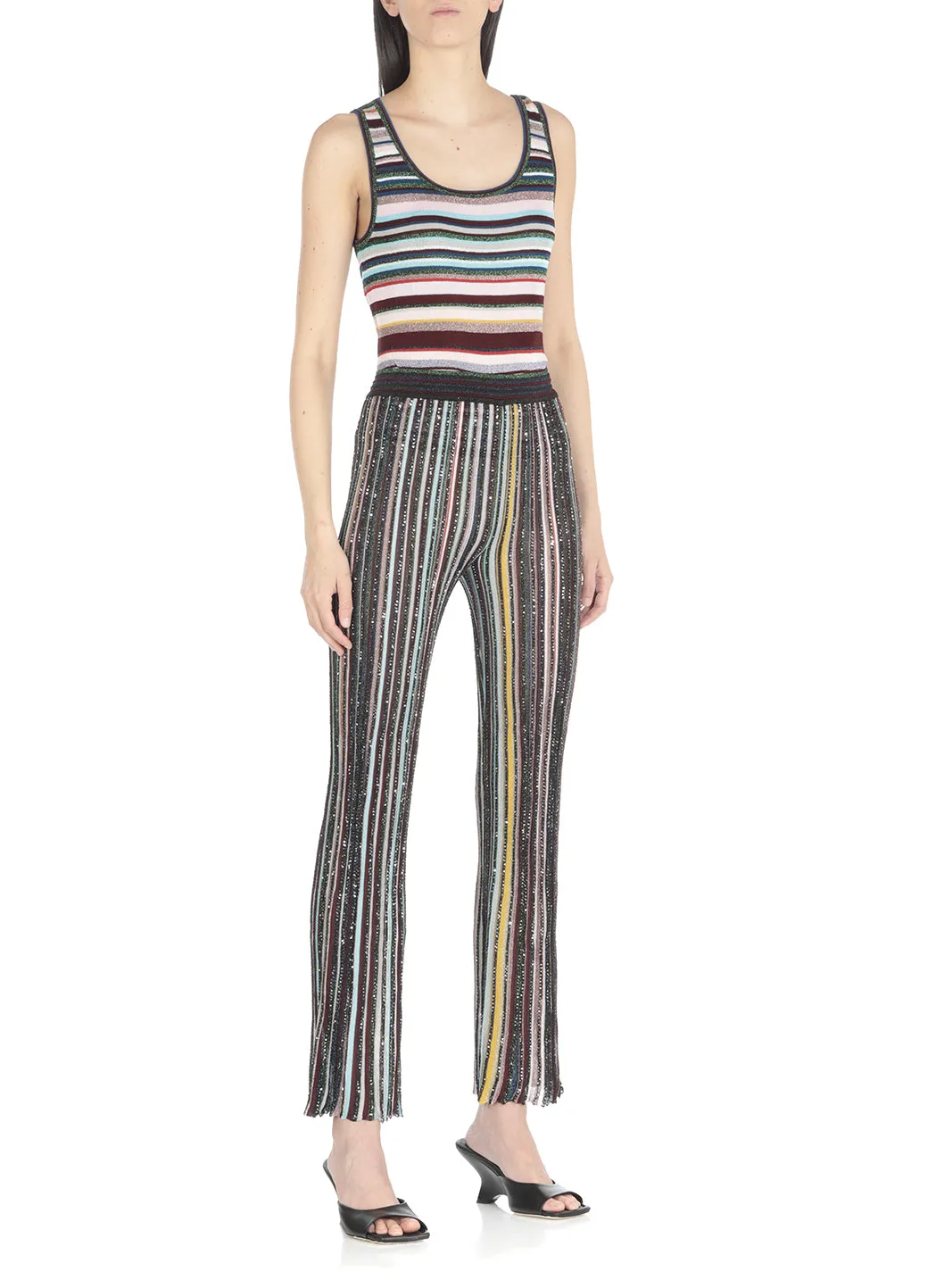 Missoni Stripe Designed Knitted Flared Pants
