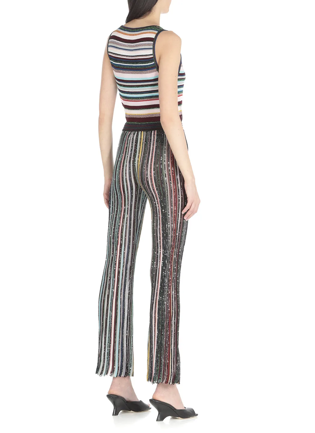 Missoni Stripe Designed Knitted Flared Pants